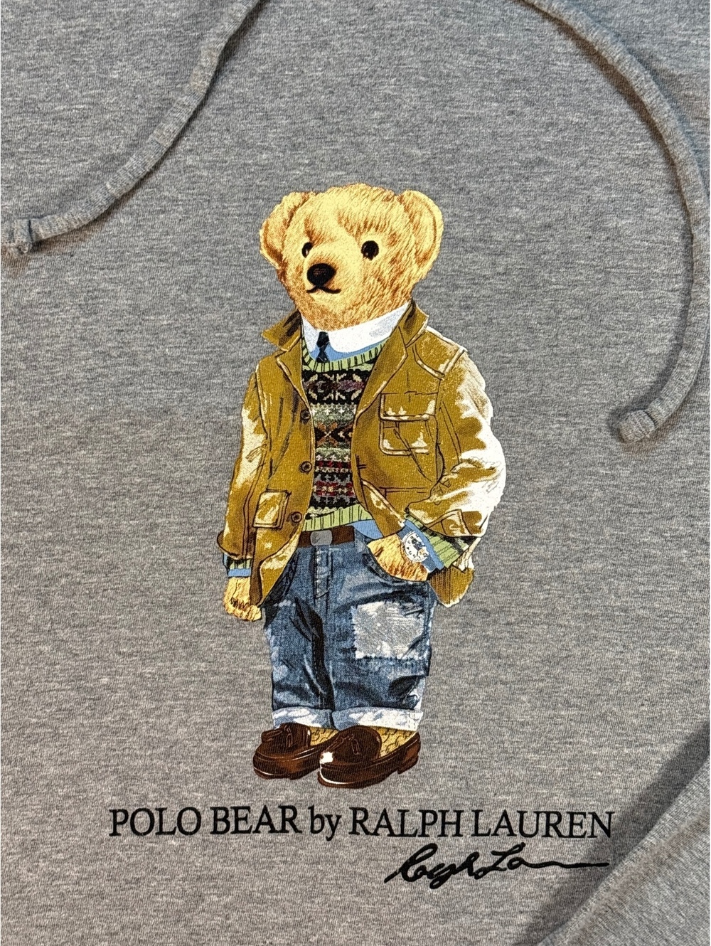 Polo Ralph Lauren Polo Bear Grey Lightweight Hoodie Shirt size S